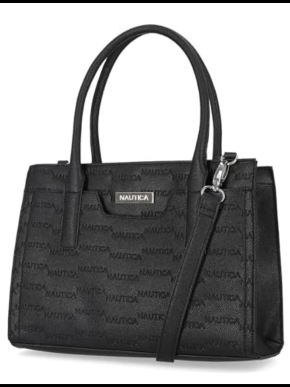 Vegan Leather Satchel Handbag with Removable Crossbody Strap